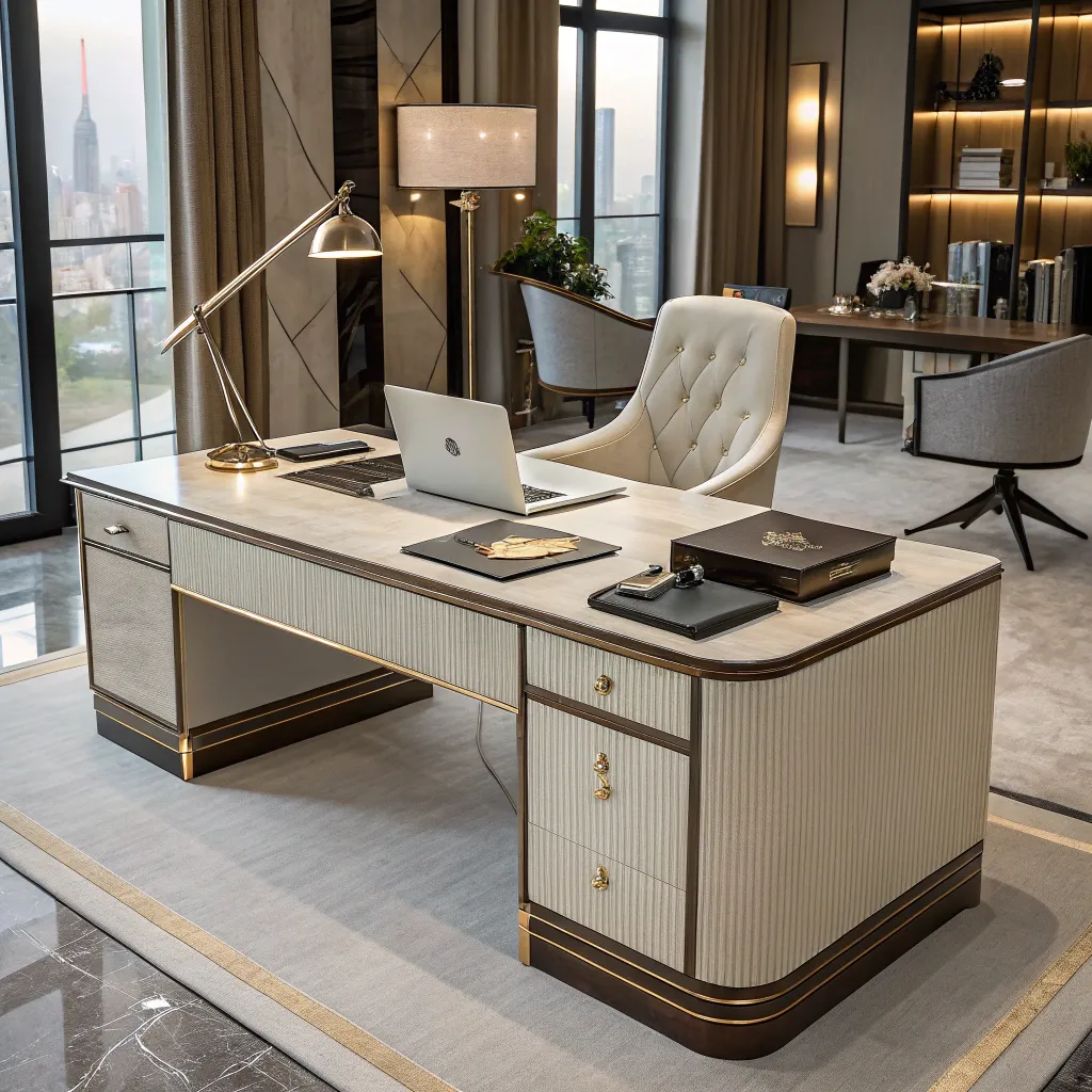 Luxurious office desk with a modern design